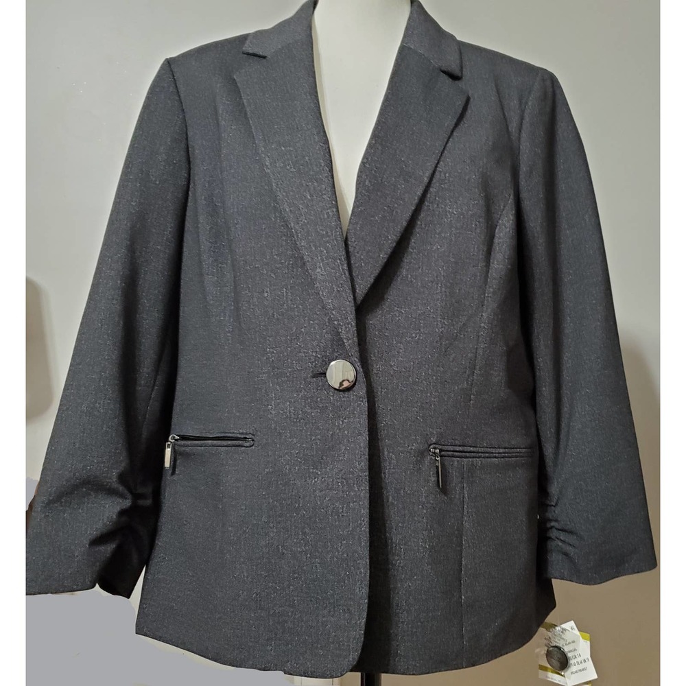 Kasper Ruched One-Button Blazer NWT